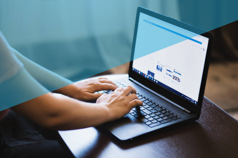 Person using a laptop